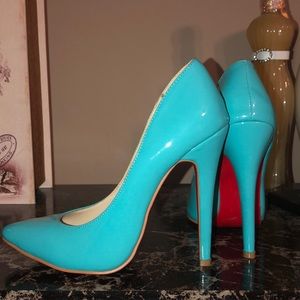 turquoise red bottoms